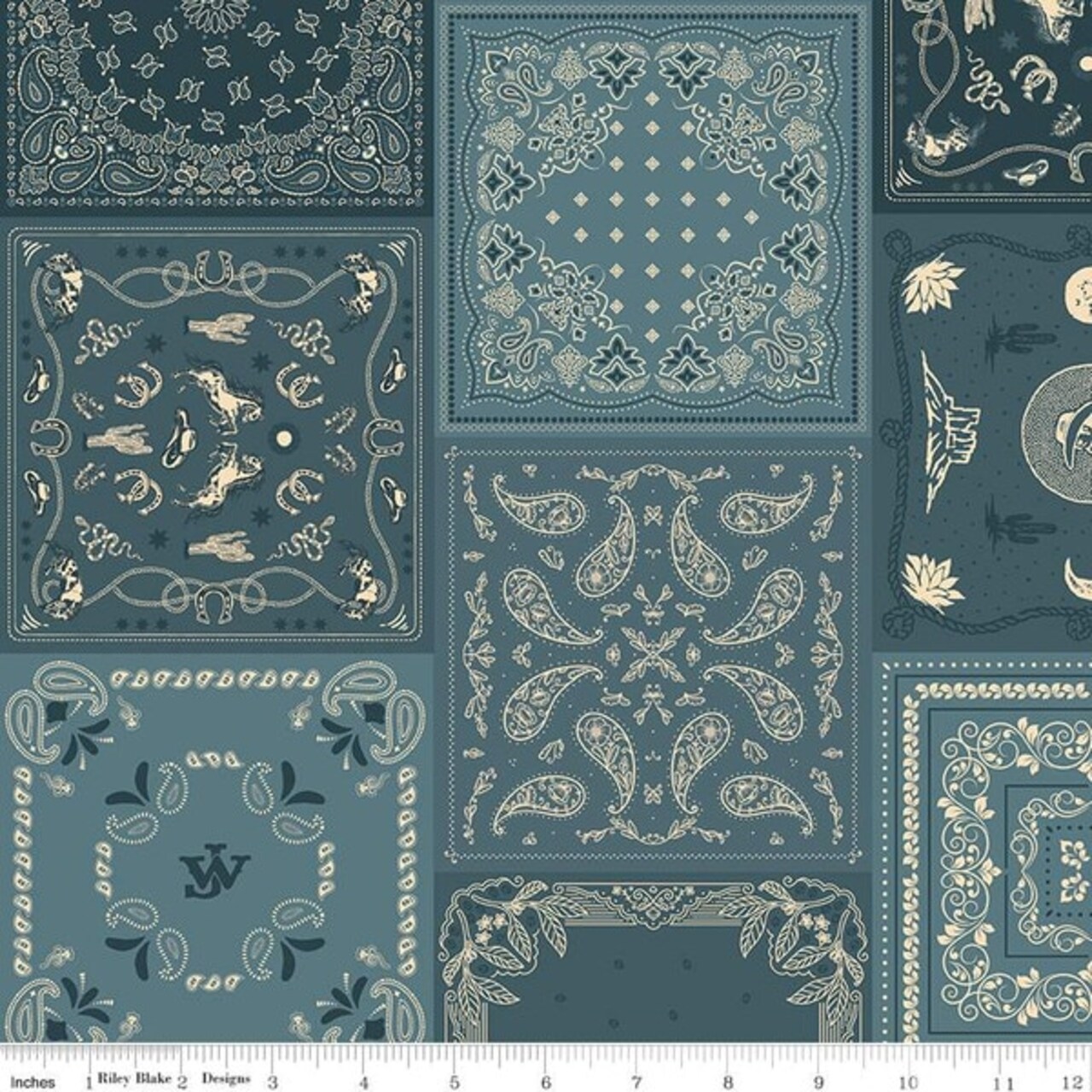 Bandana in Denim (c16623-denim) | John Wayne American West | Riley Blake Designs | Riley Blake